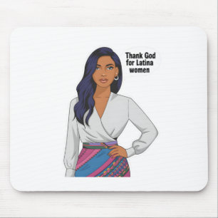 Tapis De Souris Remerciez Dieu pour l'autocollant Latina Women