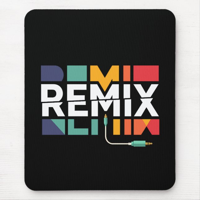 Tapis De Souris Remix Audio | DJ Music Retro Geometric Graphic (Devant)
