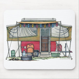Tapis De Souris Remorque automatique vintage mignonne de voyage de