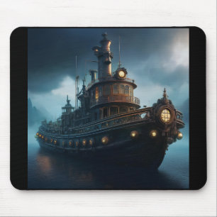 Tapis de souris remorqueur Steampunk par temps nua
