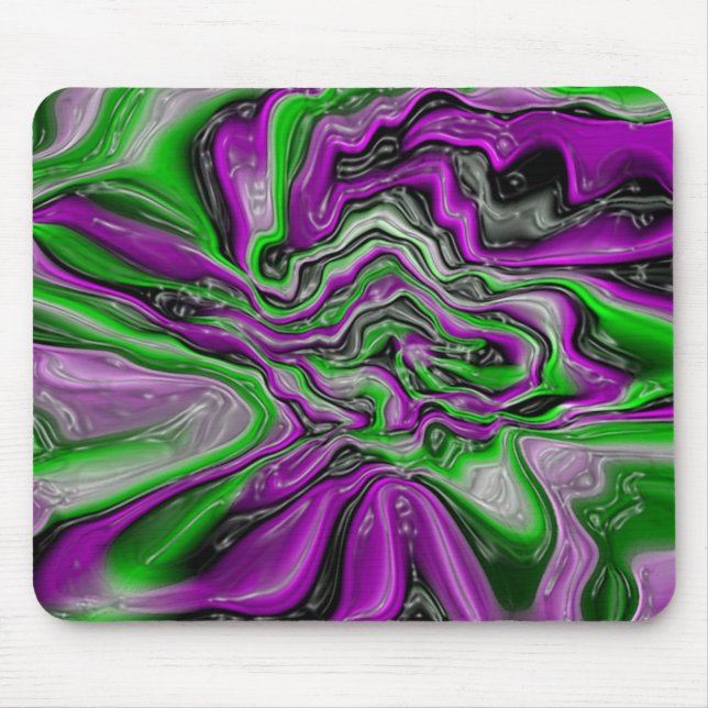 Tapis De Souris Remous de pourpre et de vert (Devant)