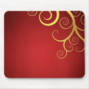 Tapis De Souris Remous d'or sur rouge-foncé