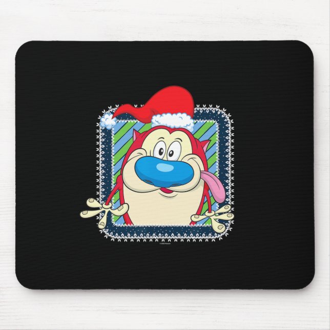 Tapis De Souris Ren Et Stimpy Festive Noël Santa Hat Stimpy (Devant)