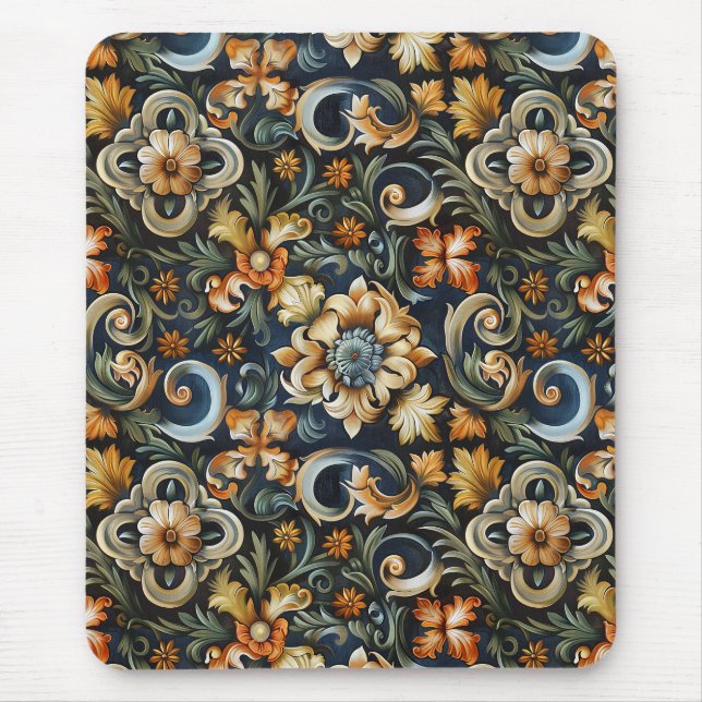 Tapis De Souris Renaissance italienne en bleu (Devant)