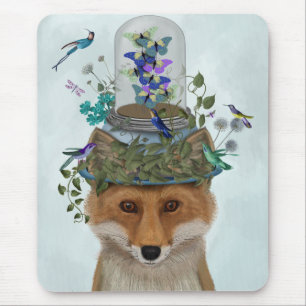 Tapis De Souris Renard avec papillon Bell Jar