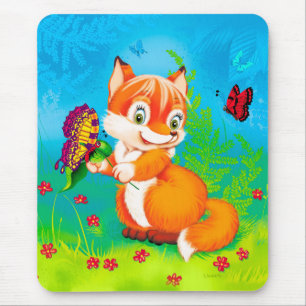Tapis De Souris renard et papillon