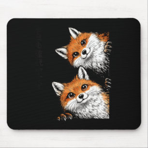 Tapis De Souris Renard mignon effrayant regardant des Japonais pou