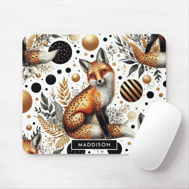 Tapis De Souris Renard mignon et points sans couture (Avec souris)