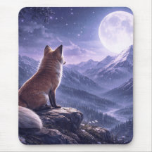 Renard Mystique & Géante Lune Sommets de Montagnes