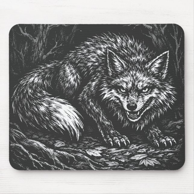 Tapis De Souris Renard rusé de la forêt — par BurnsInHell (Devant)