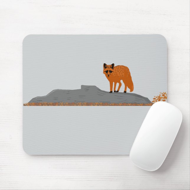 Tapis De Souris 🦊 Renard sur le Rocher (Avec souris)