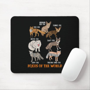 Tapis De Souris Renards du monde Drôles de renards Animaux Éducati