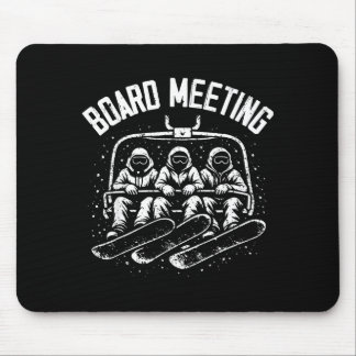 Tapis De Souris Rencontre mignonne de planche de snowboard sur le