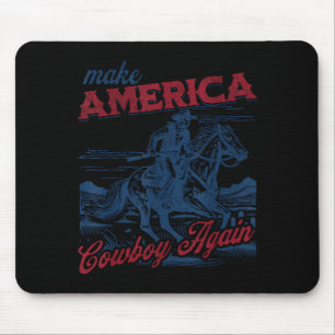 Tapis De Souris Rendez à l'amérique cow-boy patriotique 4 juillet