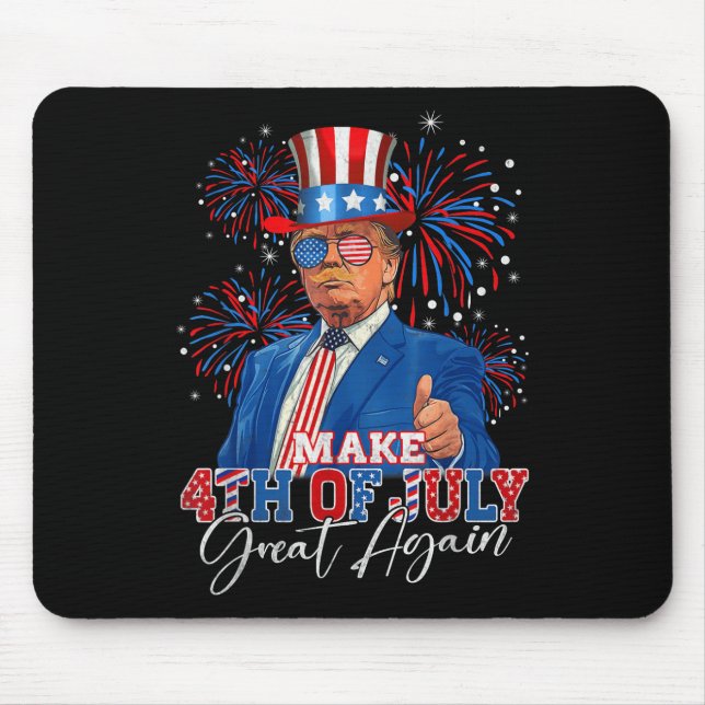 Tapis De Souris Rendre 4 juillet grand encore Feu patriotique (Devant)
