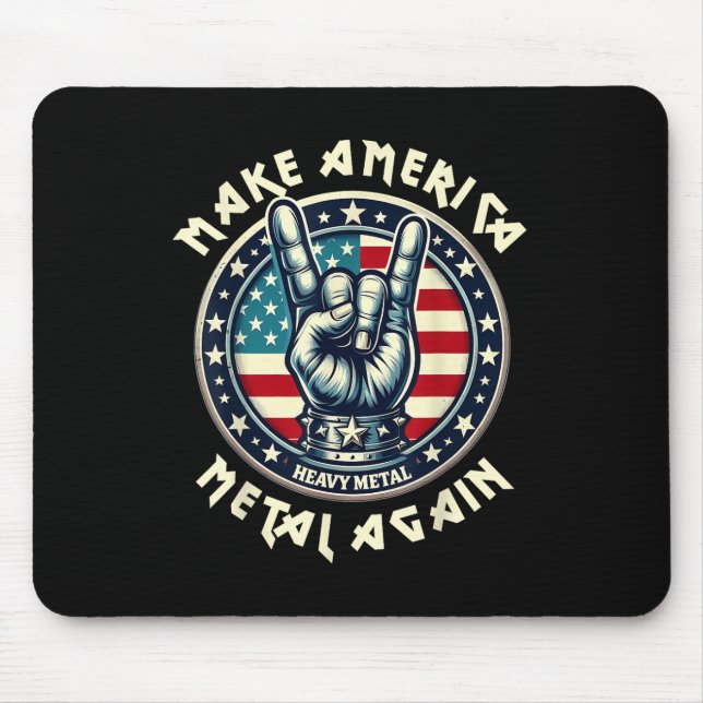 Tapis De Souris Rendre à l'Amérique le métal Trump Rock musique lo (Devant)