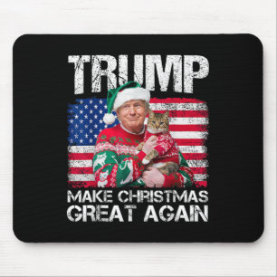 Tapis De Souris Rendre à Noël sa grandeur Père Noël Trump Usa Drap