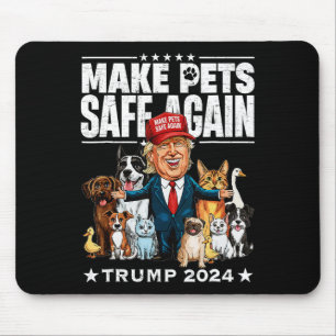 Tapis De Souris Rendre les animaux en sécurité Trump 2024 Sauver n