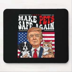Tapis De Souris Rendre les animaux en sécurité Trump 2024 Sauvez n