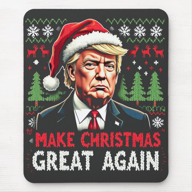 Tapis De Souris Rendre Noël super à nouveau moche Noël Sweat Trump (Devant)