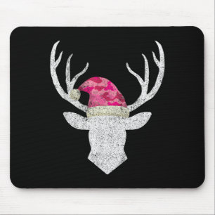 Tapis De Souris Renne Cerf Nk Camo Chapeau de Père Noël Pyjama de