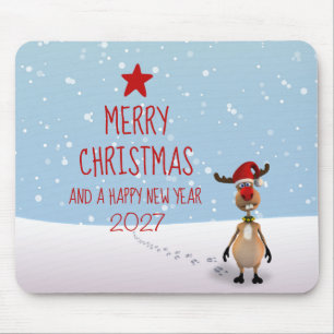Tapis De Souris Renne drôle Noël Nouvel An Arbre 2027