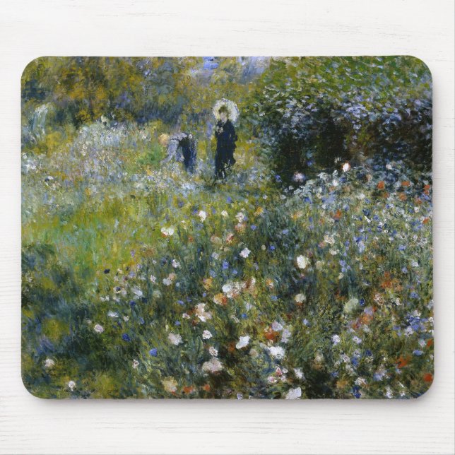 Tapis De Souris Renoir femme avec parasol dans le jardin Art (Devant)