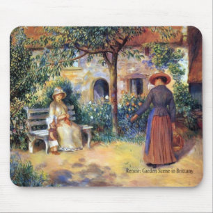 Tapis De Souris Renoir : Scène de jardin en Bretagne