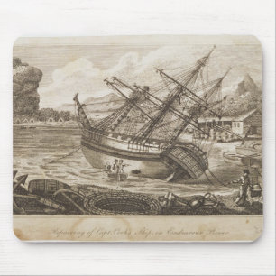 Tapis De Souris Réparation du bateau de capitaine Cooks