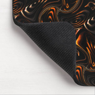Tapis De Souris Répétition de cercles tordus en rouge foncé à brun