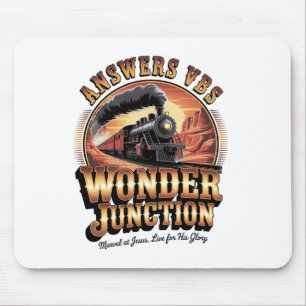 Tapis De Souris Réponses Vbs Wonder Junction Train Chrétien Vintag