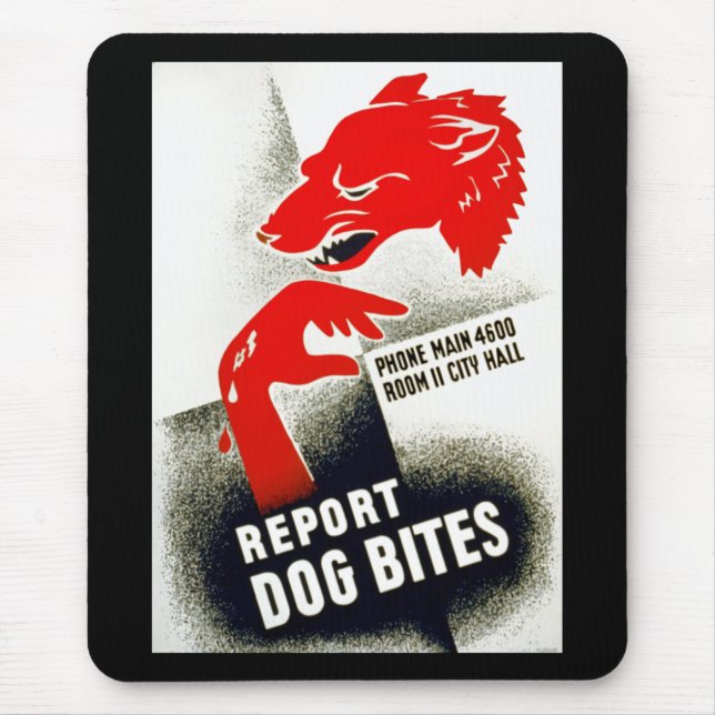 Tapis De Souris Report Dog Bites (Devant)