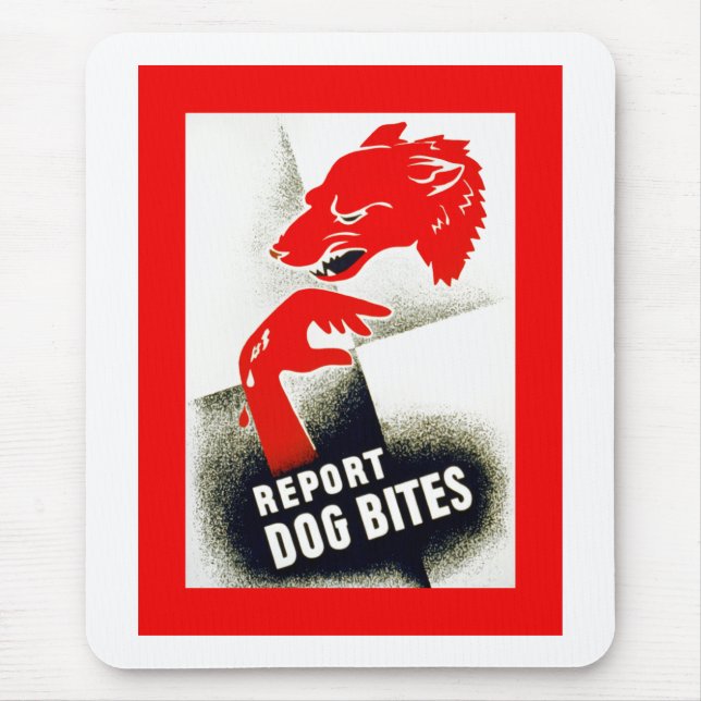 Tapis De Souris Report Dog Bites (Devant)