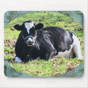 Tapis De Souris Repose Vache Laitière Vert Vintage Postmarks Retou