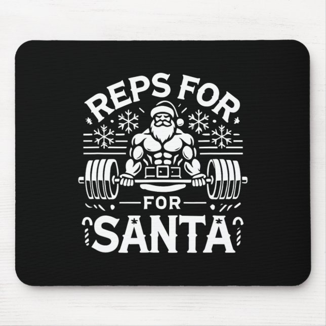Tapis De Souris Reps For Santa – Funny Christmas Fitness Bodybuild (Devant)