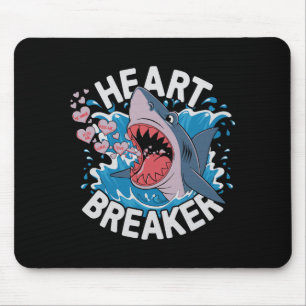 Tapis De Souris Requin Briseur de Cœurs Cadeau Mignon Amour Drôle