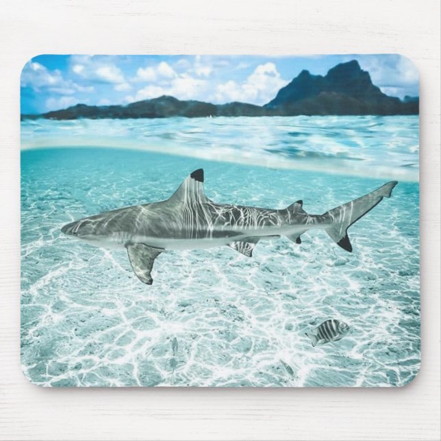 Tapis De Souris Requin dans les eaux (Devant)
