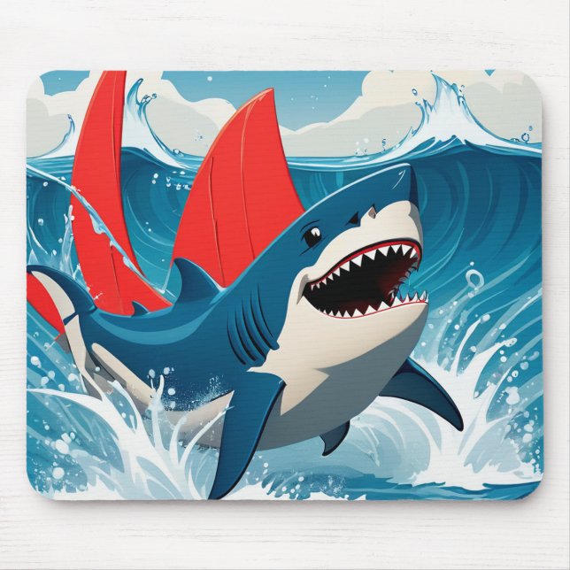 Tapis De Souris Requin dans l'océan  (Devant)