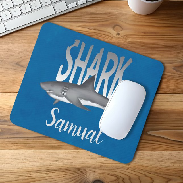 Tapis De Souris Requin Personnalisé Océan Cool Plage Tropical (Shark bite personalized mouse pad)
