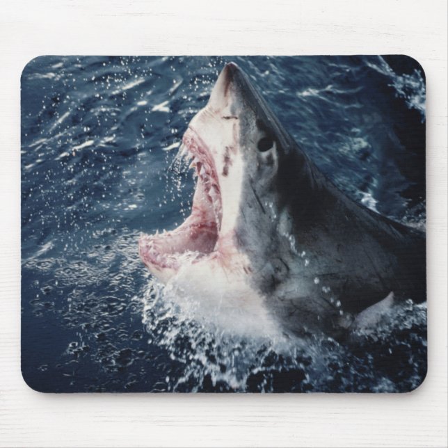 Tapis De Souris Requin surélevé bouche ouverte (Devant)