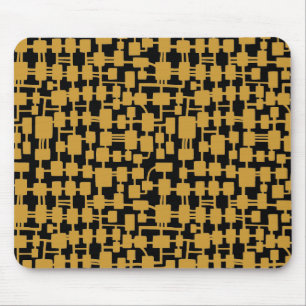Tapis De Souris Réseau Abstrait - Brun Doré sur Fond Noir