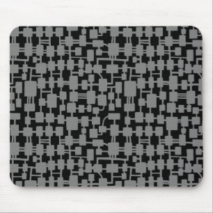 Tapis De Souris Réseau Abstrait - gris sur noir