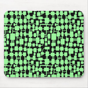 Tapis De Souris Réseau Abstrait - Mint vert sur noir