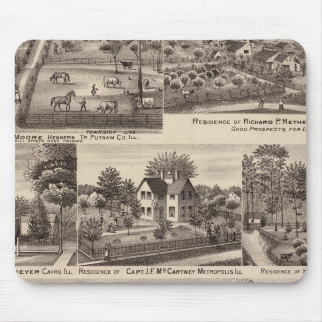Tapis De Souris Résidences et fermes à Edgar, Hardin, Massac (Devant)