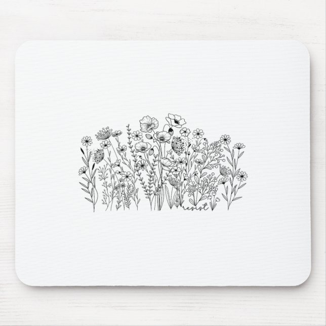 Tapis De Souris Résistance subtile florale botanique protestation  (Devant)