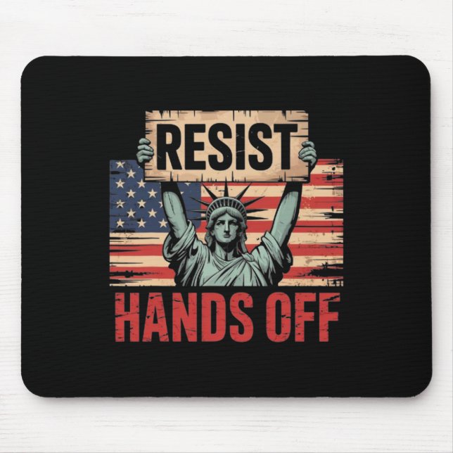 Tapis De Souris Résiste Statue De La Liberté Mains Hors Prot (Devant)