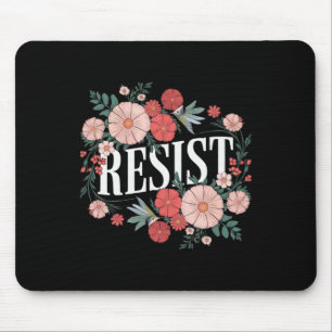 Tapis De Souris Résister à la protestation florale Trump Anti Trum