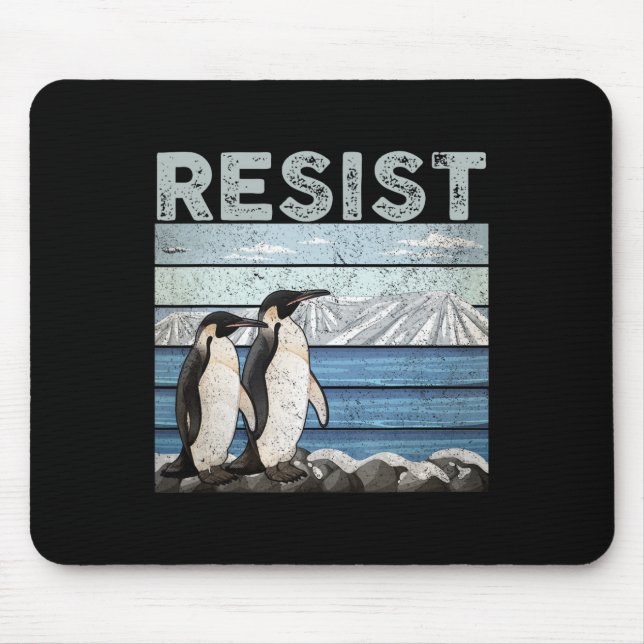 Tapis De Souris Résister à l'activisme des pingouins (Devant)