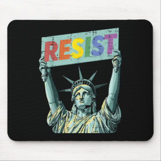 Tapis De Souris Résister Rainbow Statue Liberty Manifestation Lgbt