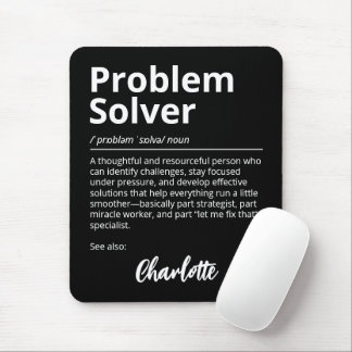 Tapis De Souris Résolveur de problèmes Définition drôle Noir